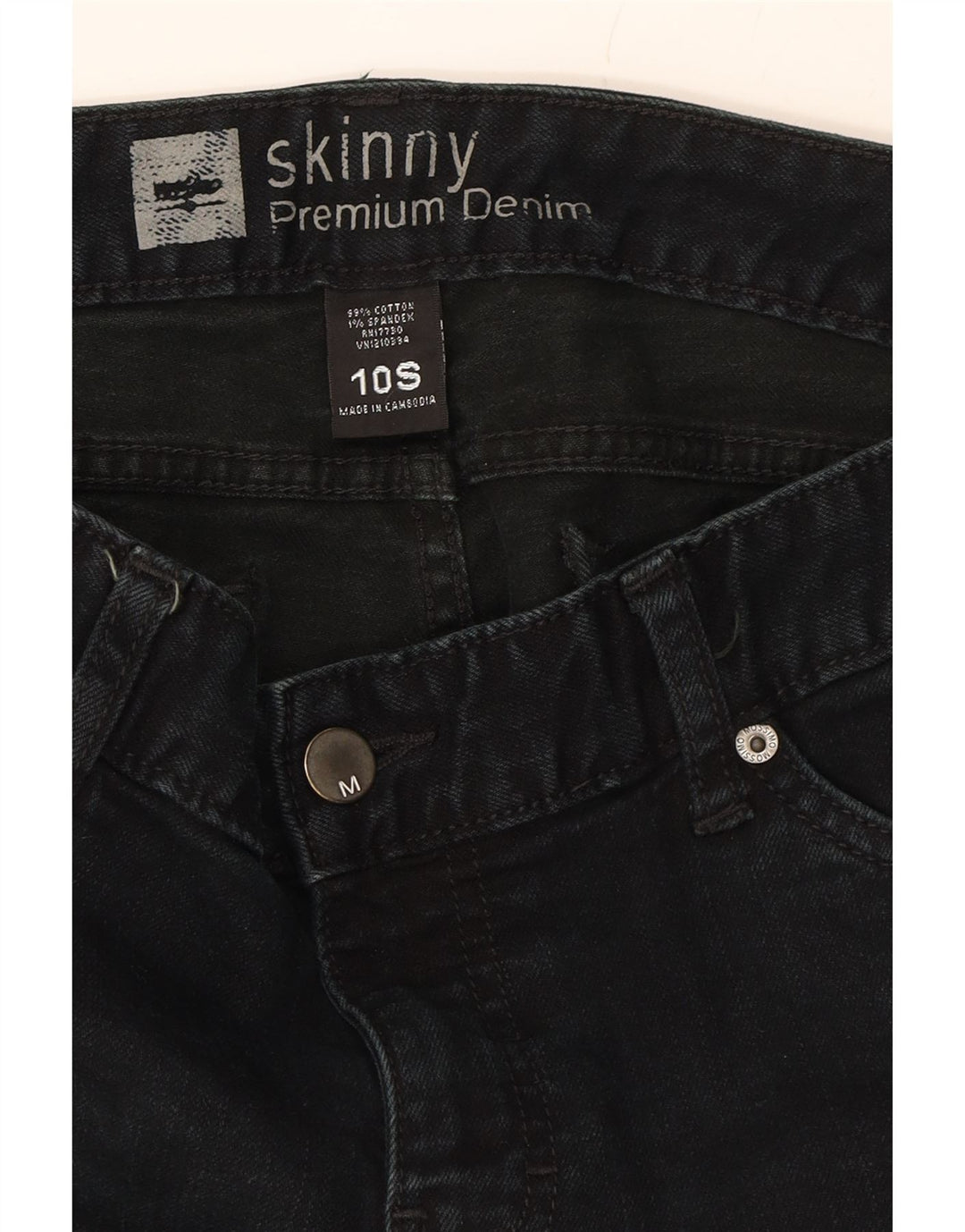 MOSSIMO Womens Skinny Jeans US 10 Small W34 L28 Black Cotton Vintage Mossimo and Second-Hand Mossimo from Messina Hembry 