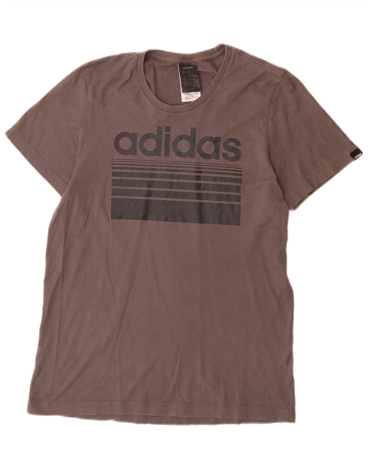Adidas Herre Grafisk T-Shirt Top Lille Grå Bomuld