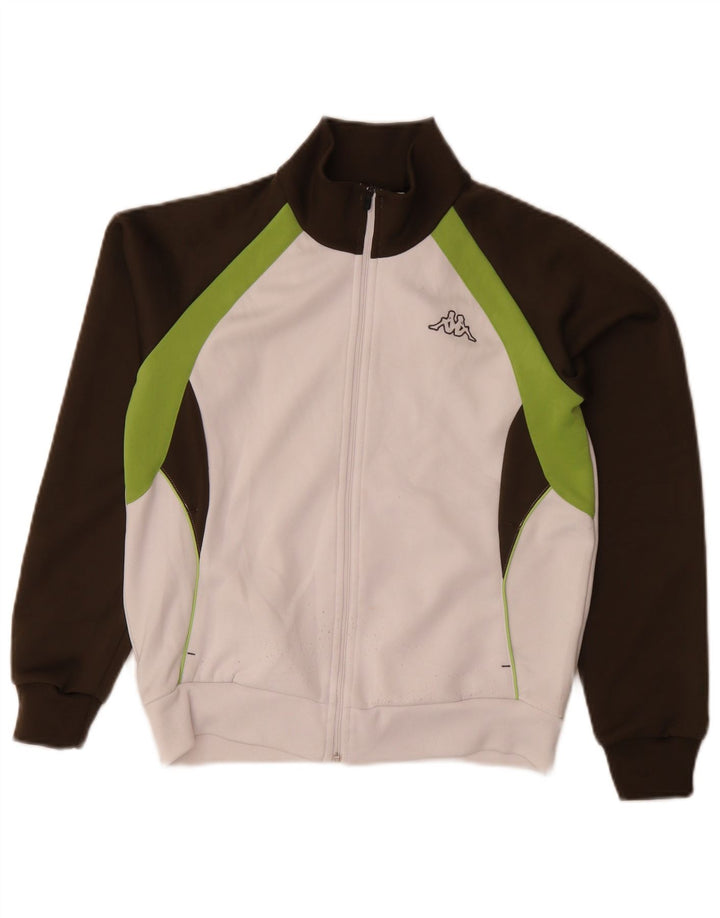 Kappa træningsdragt topjakke til kvinder UK 14 Medium White Colourblock Polyester
