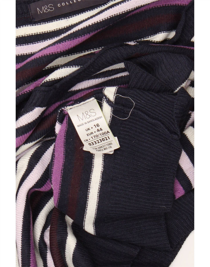 MARKS & SPENCER Womens V-Neck Jumper Sweater UK 16 Large  Multicoloured Vintage Marks & Spencer and Second-Hand Marks & Spencer from Messina Hembry 