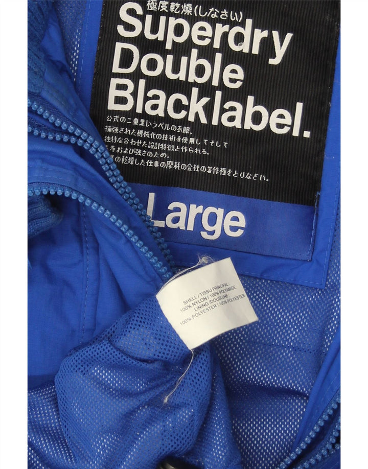 SUPERDRY Womens Rain Jacket UK 16 Large Blue Nylon Vintage Superdry and Second-Hand Superdry from Messina Hembry 