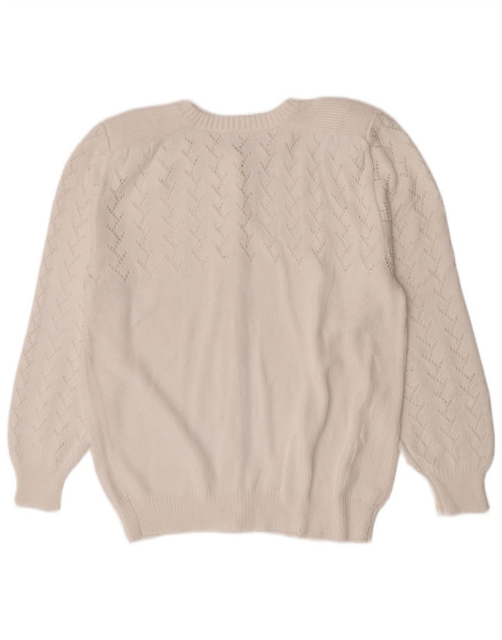 Vintage dame cardigan sweater UK 14 Medium White