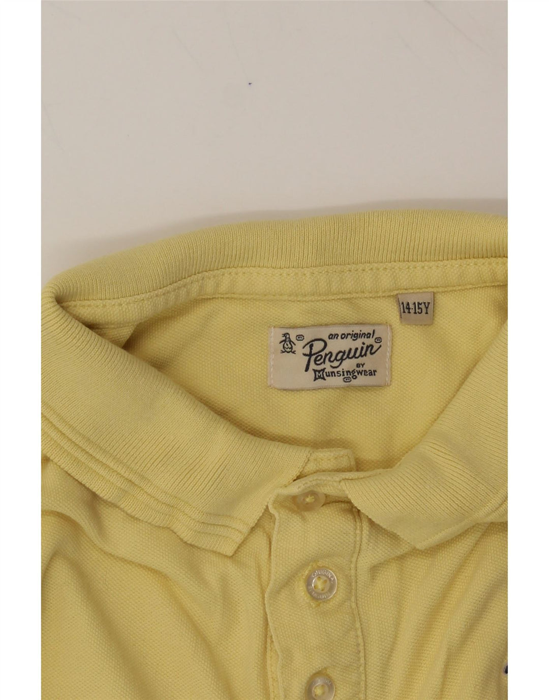 PENGUIN Boys Polo Shirt 14-15 Years Yellow Cotton Vintage Penguin and Second-Hand Penguin from Messina Hembry 