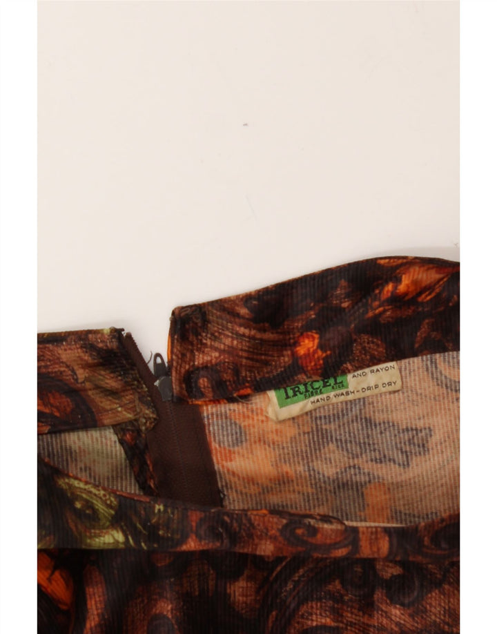 VINTAGE Womens Sheath Dress UK 12 Medium Brown Floral Vintage Vintage and Second-Hand Vintage from Messina Hembry 