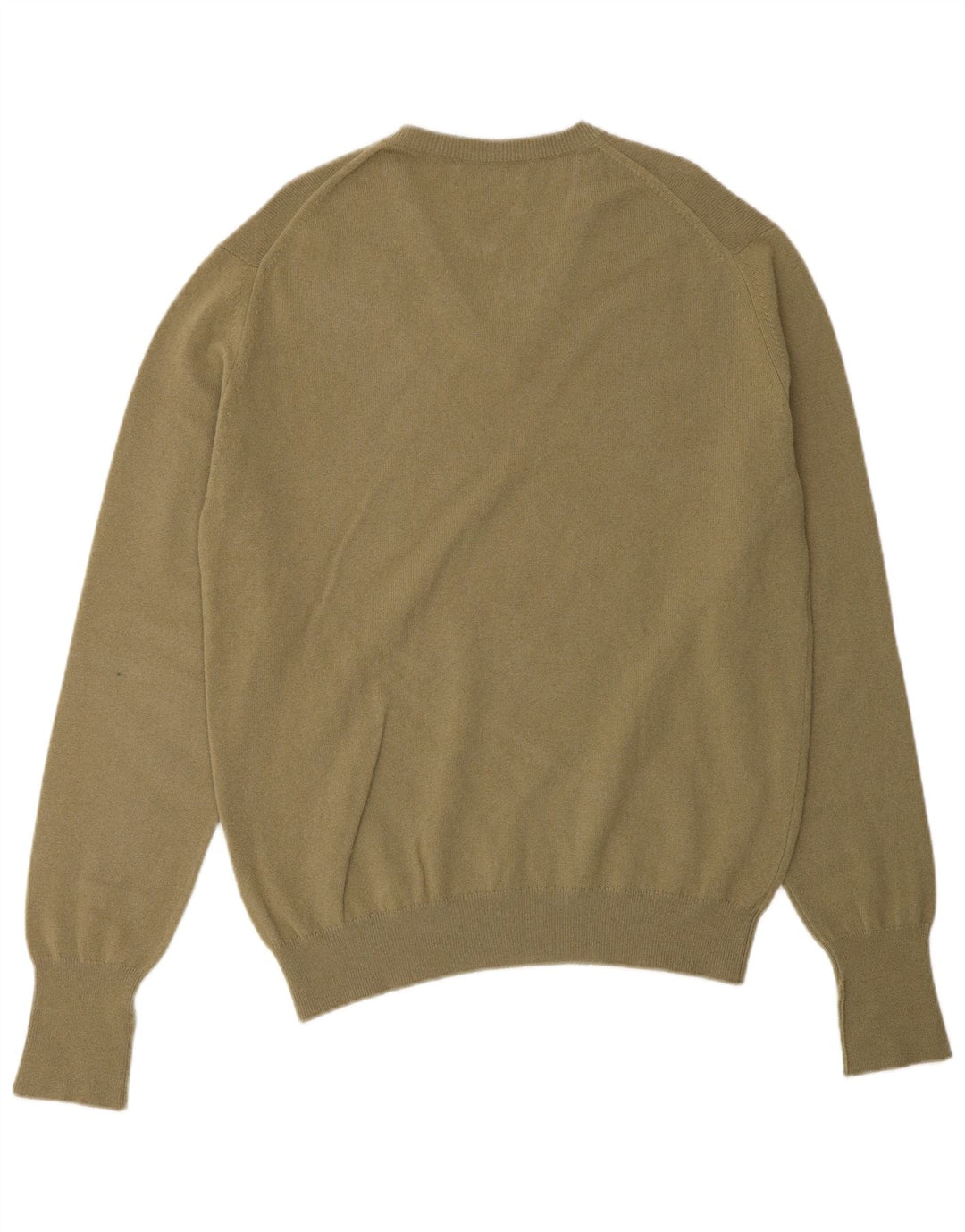 BALLANTYNE Herre V-hals sweater IT 46 Small Khaki Wool