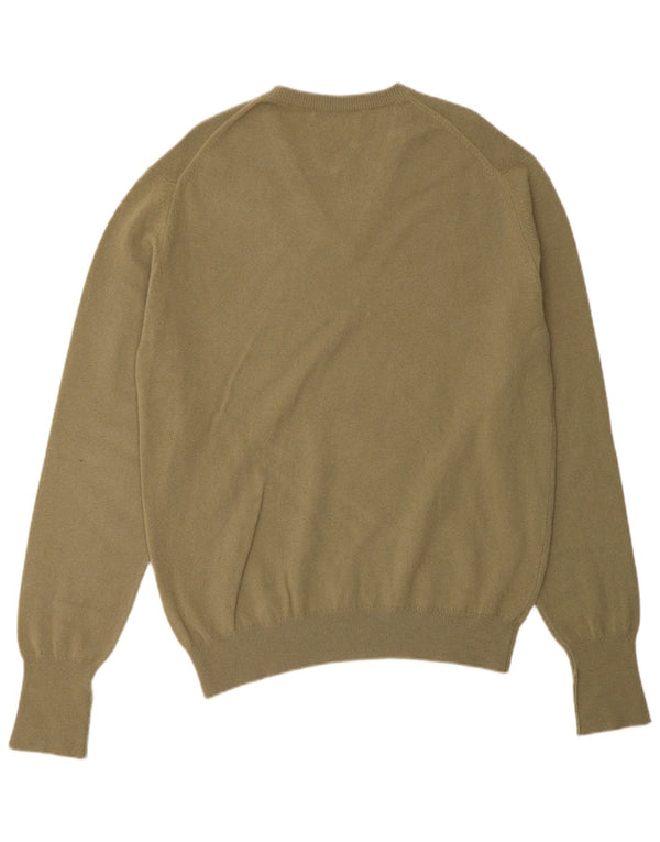 BALLANTYNE Herre V-hals sweater IT 46 Small Khaki Wool