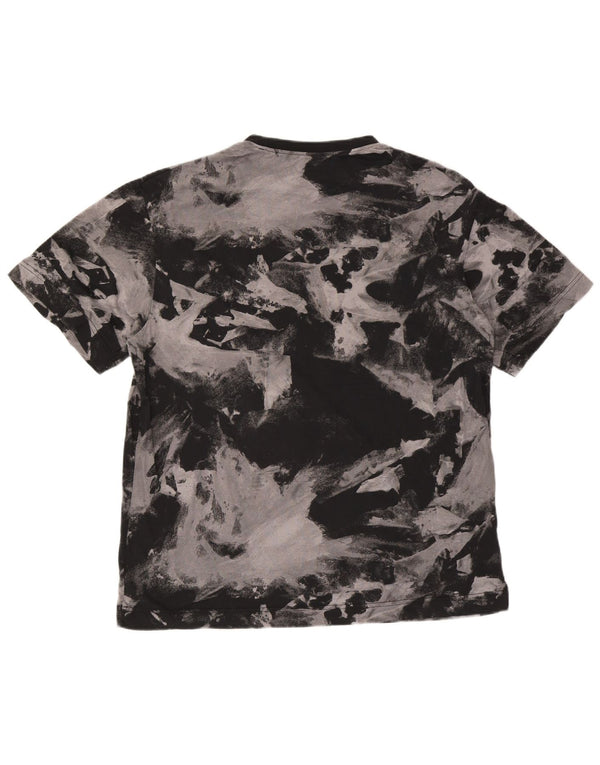 Reebok Herre abstrakt mønster T-shirt Top Stor sort bomuld