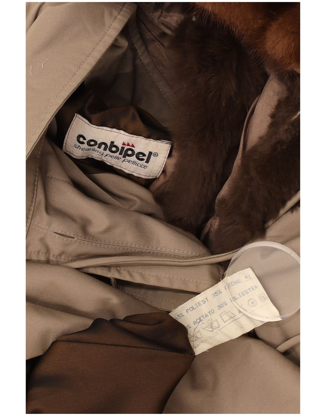 CONBIPEL Oversize overfrakke til kvinder IT 42 Medium Brun Polyester
