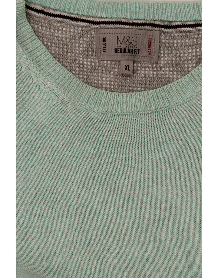 Marks & Spencer Herre Regular Fit Jumper Sweater med rund hals XL Blå