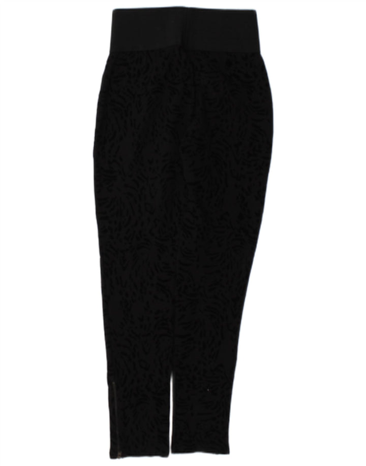 Zara Womens Leggings UK 12 Medium Black Animal Print