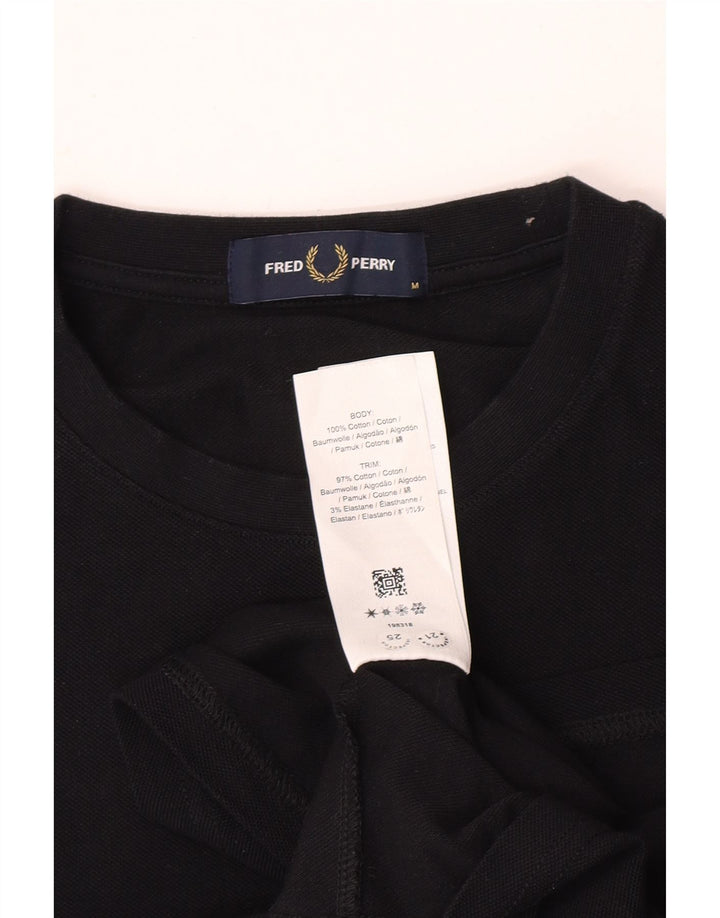 Fred Perry Herre T-shirt Top Medium Sort Colourblock Bomuld