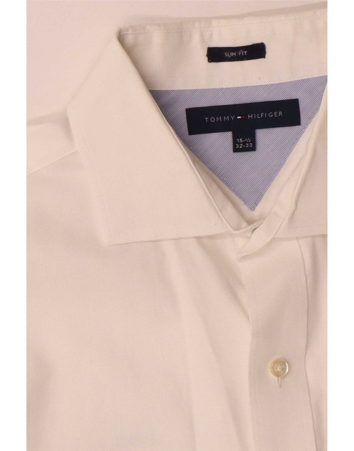 Tommy Hilfiger Herre Slim Fit Skjorte Størrelse 15 1/2 Medium Hvid