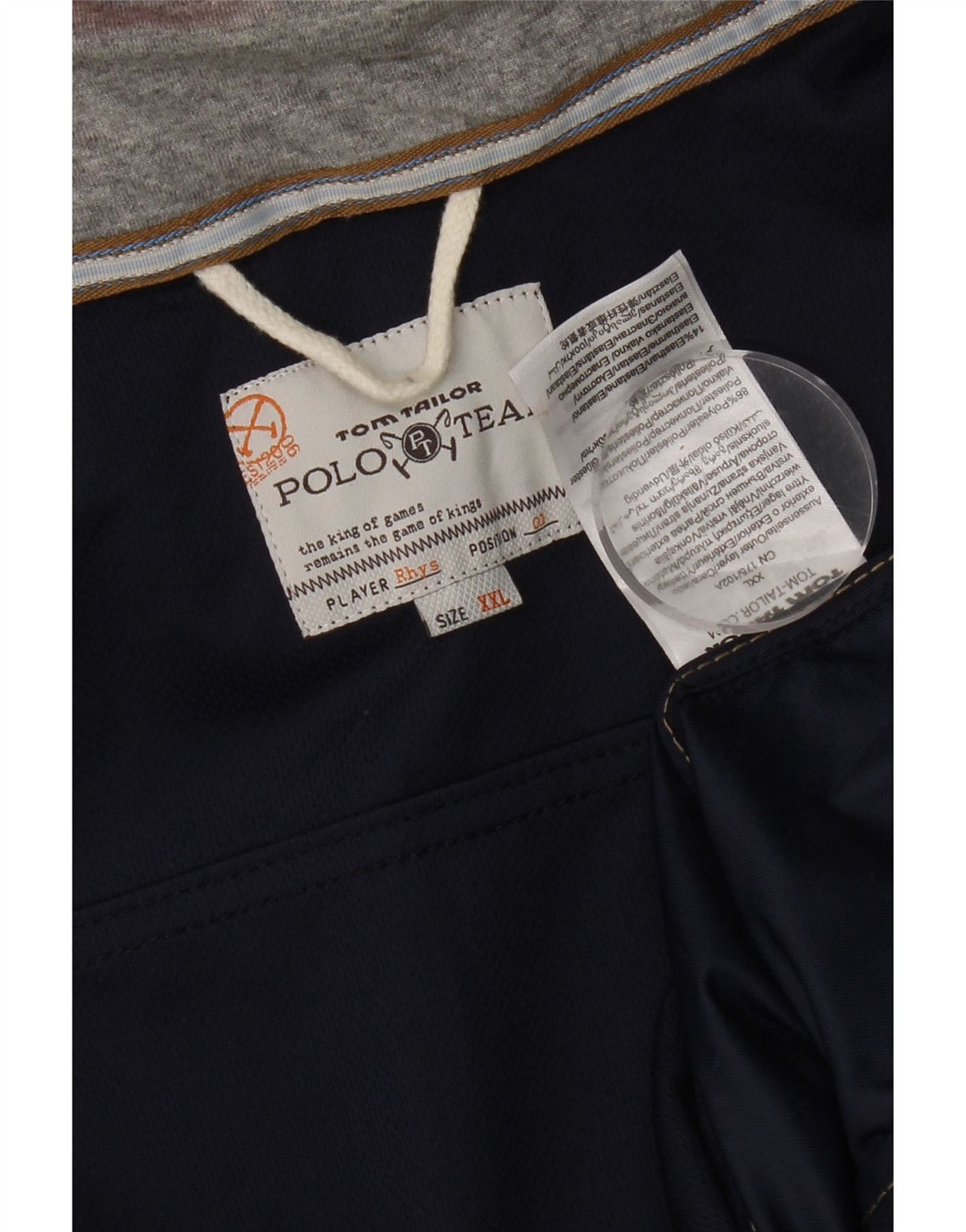 Tom Tailor Dame Hooded Gilet UK 20 2XL Navy Blue Colourblock Polyester