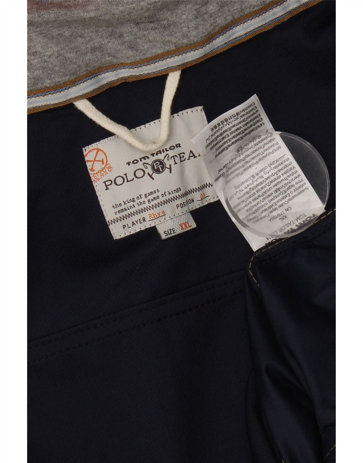 Tom Tailor Dame Hooded Gilet UK 20 2XL Navy Blue Colourblock Polyester