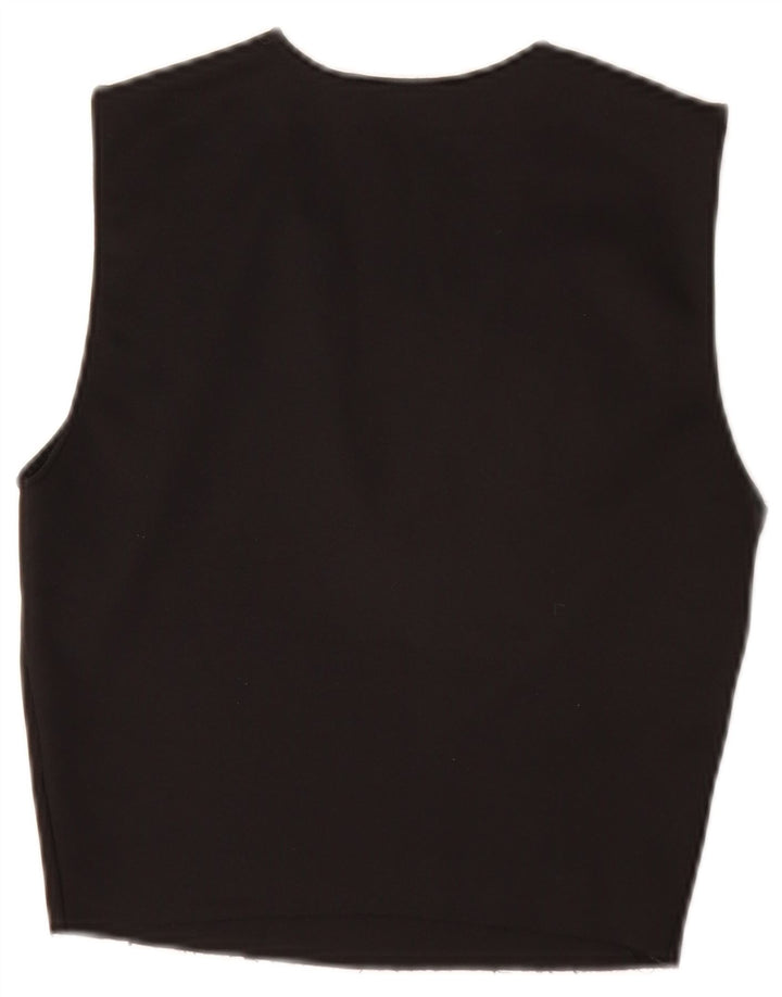 Zara Womens Crop ærmeløs bluse Top UK 8 Small Black
