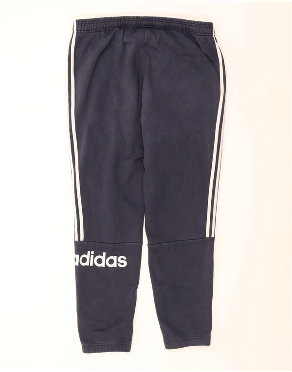 Adidas Mens Graphic Tracksuit Trousers Joggers XL Navy Blue Cotton