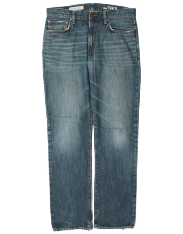 Gap Herre Straight Jeans W34 L34 Blå Bomuld