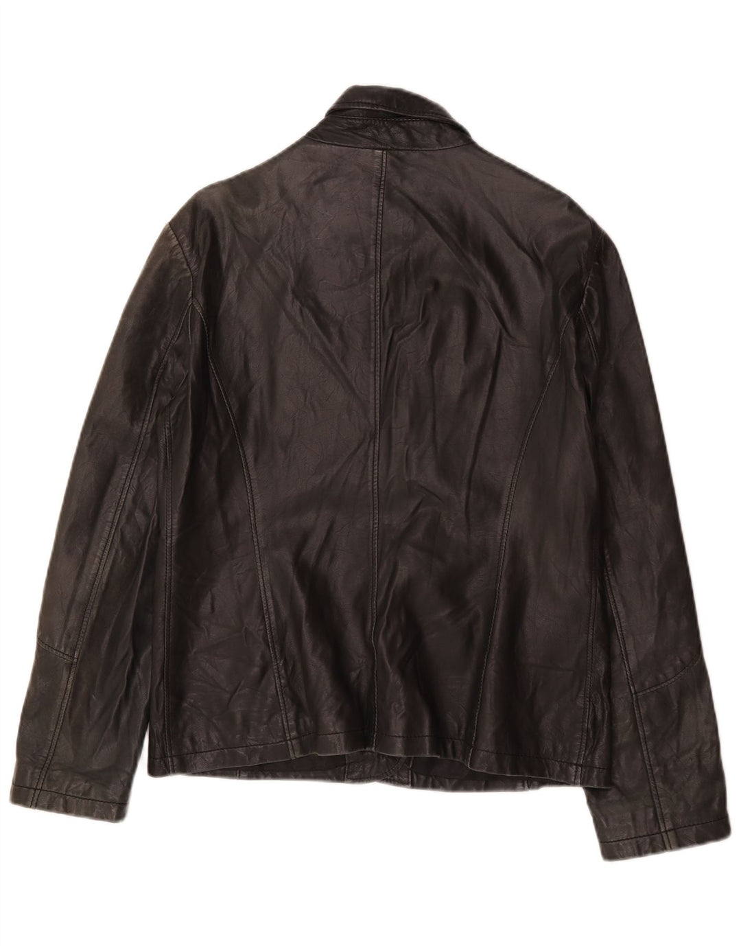 Vintage læderjakke til kvinder UK 14 Medium sort læder