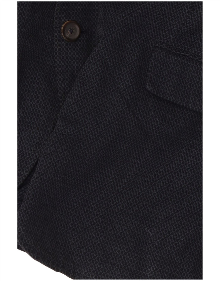 Massimo Dutti Herre 2-knaps blazerjakke EU 52 Stor marineblå geometrisk
