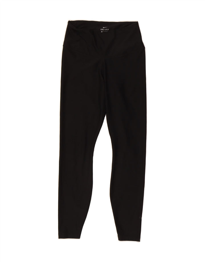 NIKE Womens Dri Fit Leggings UK 12 Medium  Black Polyester Vintage Nike and Second-Hand Nike from Messina Hembry 