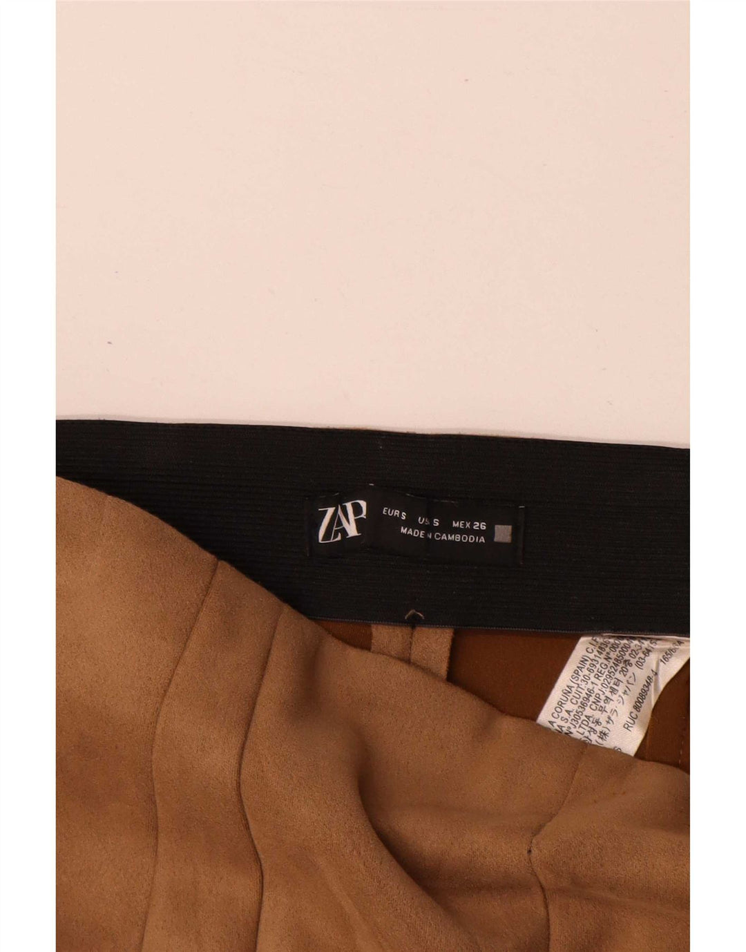 Zara Dame imiteret læder Leggings UK 10 Lille brun polyester