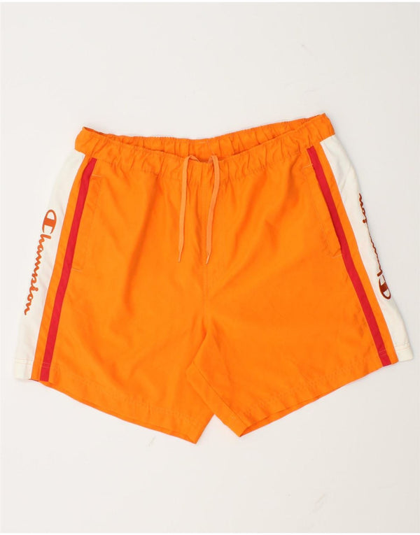 Champion Herre grafiske svømmeshorts Large Orange Colourblock Polyester