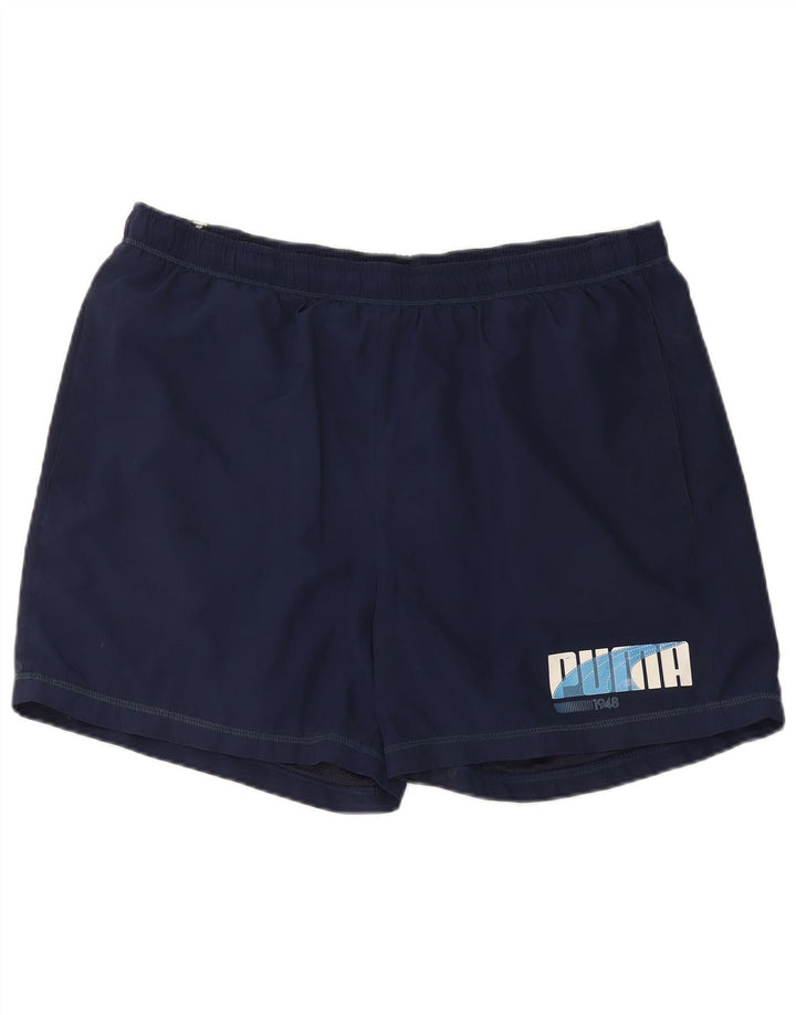 PUMA Herre grafiske sportsshorts XL marineblå polyester