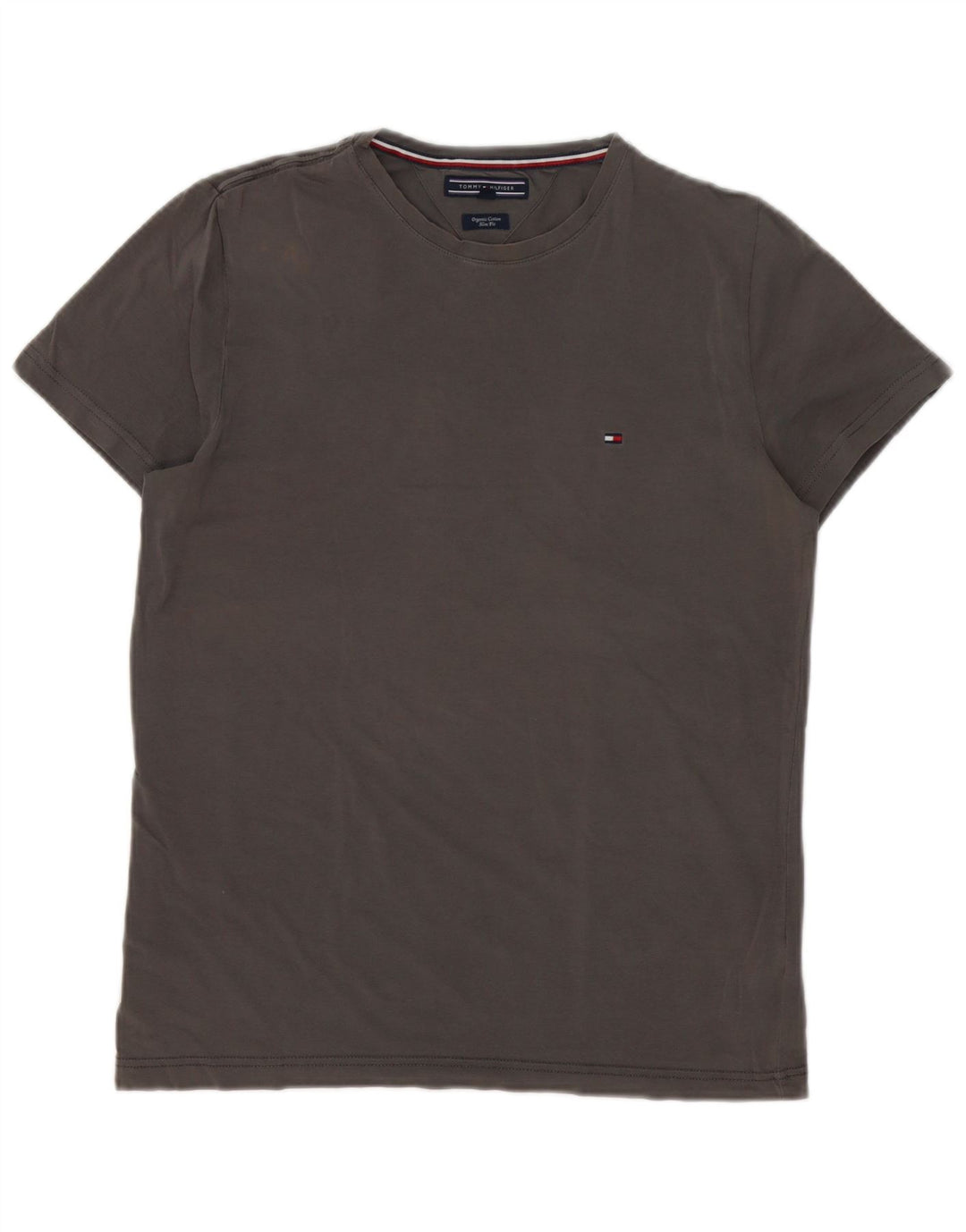 Tommy Hilfiger Herre Slim Fit T-Shirt Top Medium Grå Bomuld