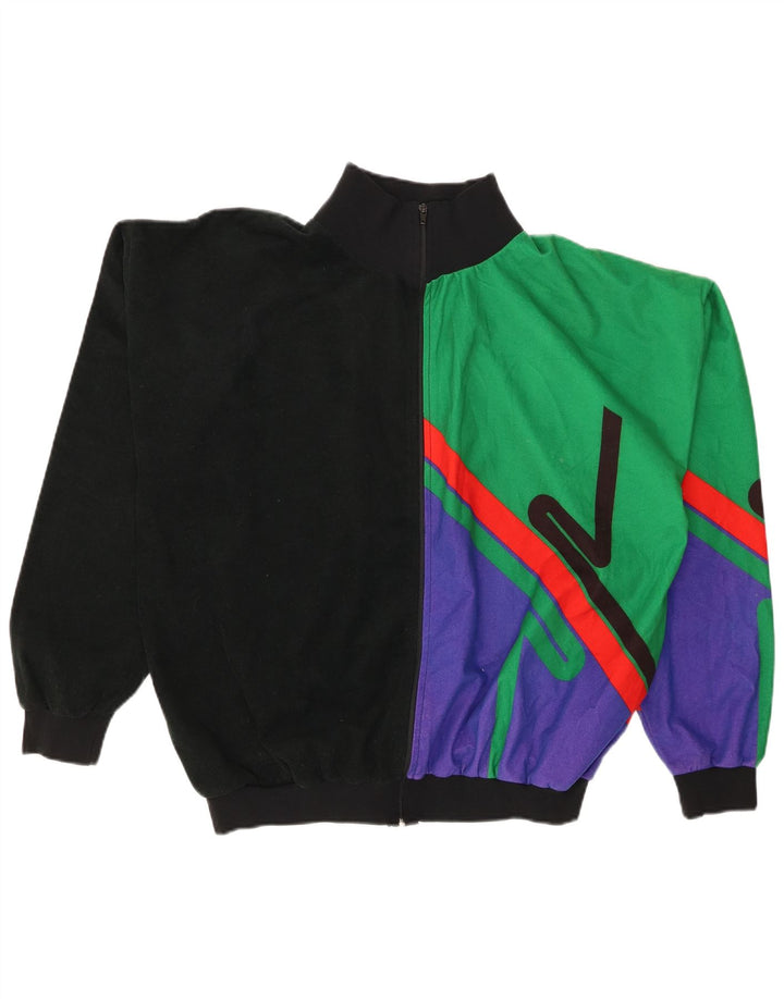VINTAGE Træningsdragt til mænd Topjakke XL Sort Colourblock Polyester