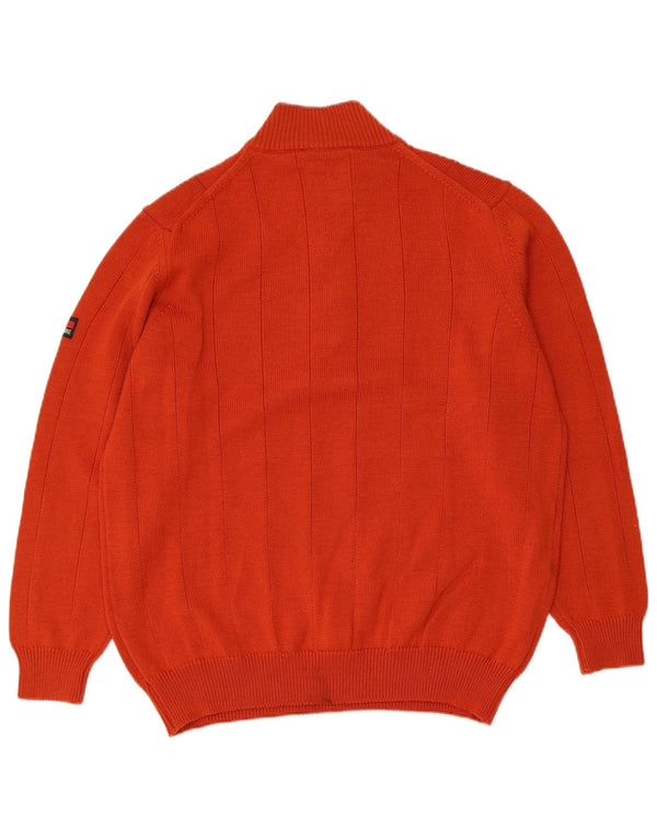 Navigare Herre Zip Neck Sweater Medium Orange Merino Uld
