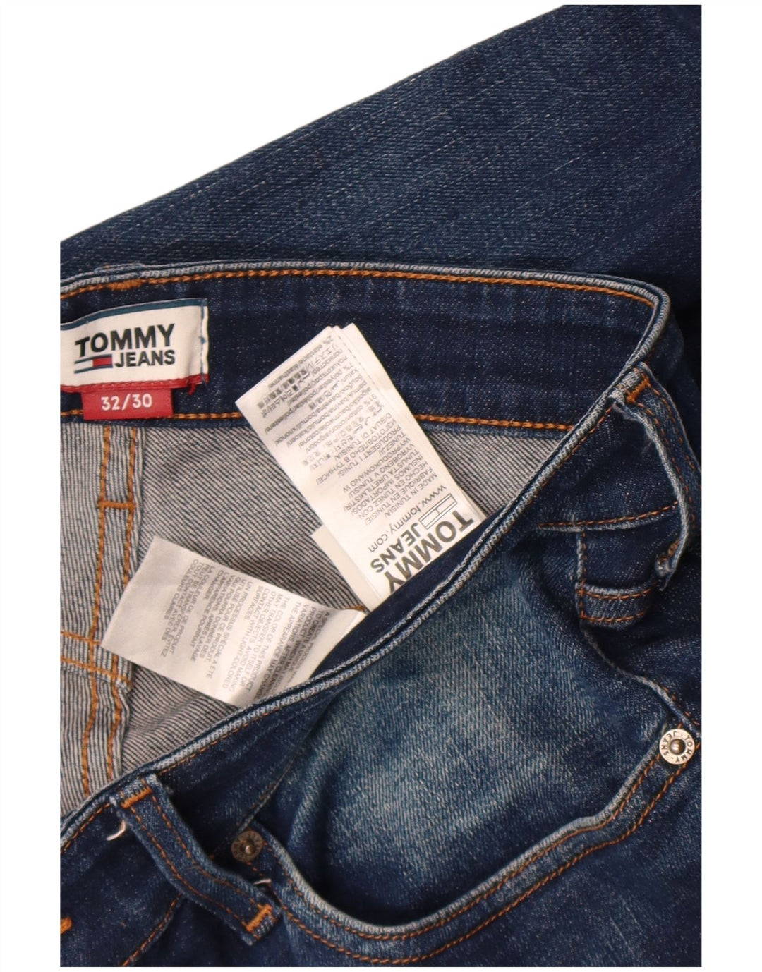 Tommy Hilfiger Herre Straight Jeans W32 L30 Blå Bomuld
