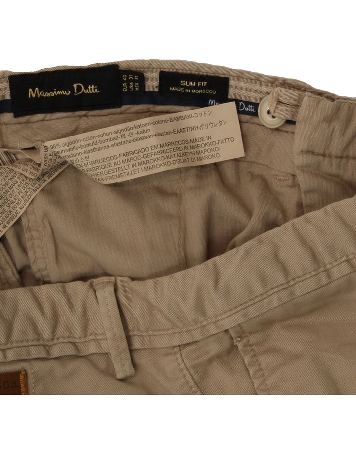 MASSIMO DUTTI Mens Slim Fit Chino Trousers EU 40 Medium W31 L31 Beige Vintage Massimo Dutti and Second-Hand Massimo Dutti from Messina Hembry 
