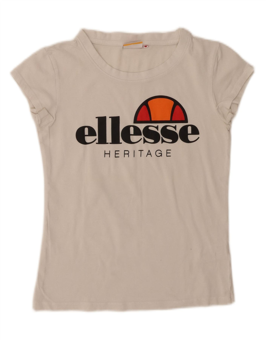 Ellesse Dame Grafisk T-Shirt Top UK 10 Lille Hvid Bomuld