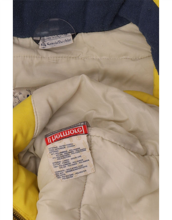 Sergio Tacchini Skijakke med hætte til mænd UK 36 Small Yellow Colourblock