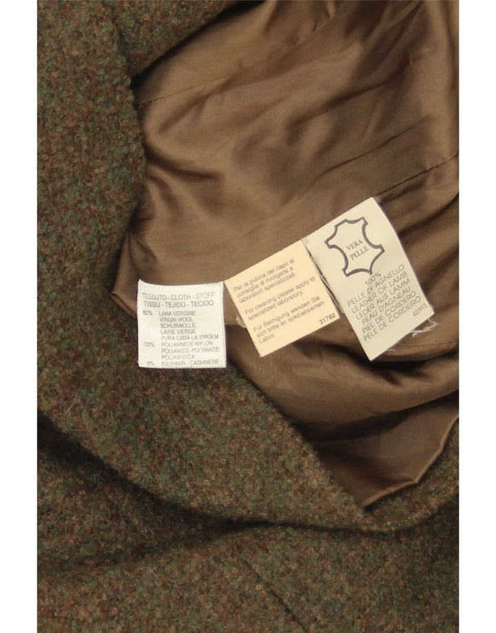 Max & Co. Dame Blazerjakke med fuld lynlås UK 8 Small Khaki Wool