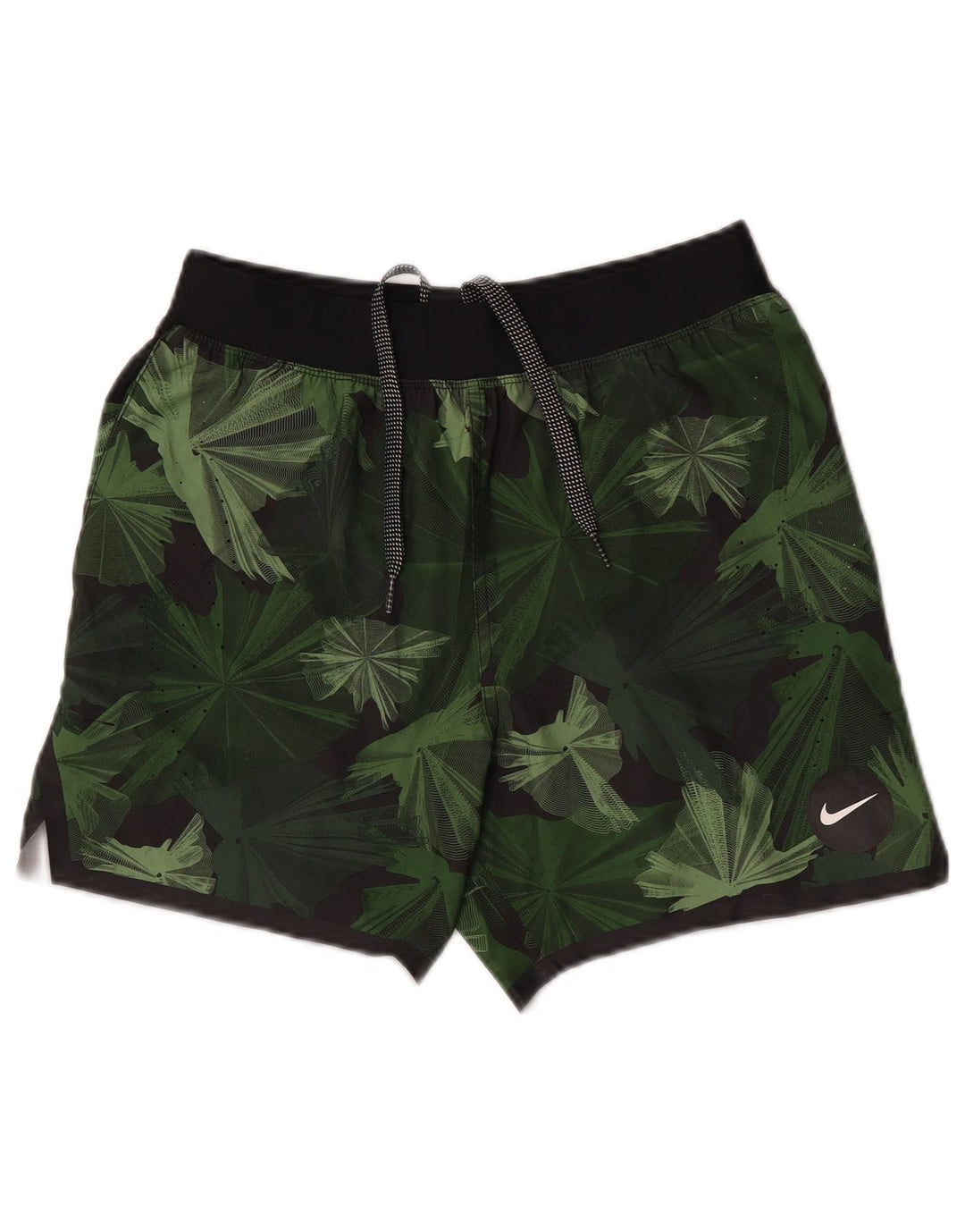 NIKE Sportshorts til mænd Small Green Floral Polyester
