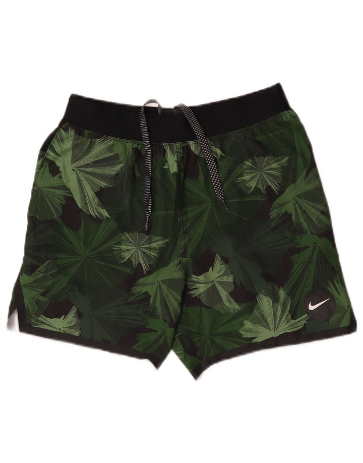 NIKE Sportshorts til mænd Small Green Floral Polyester