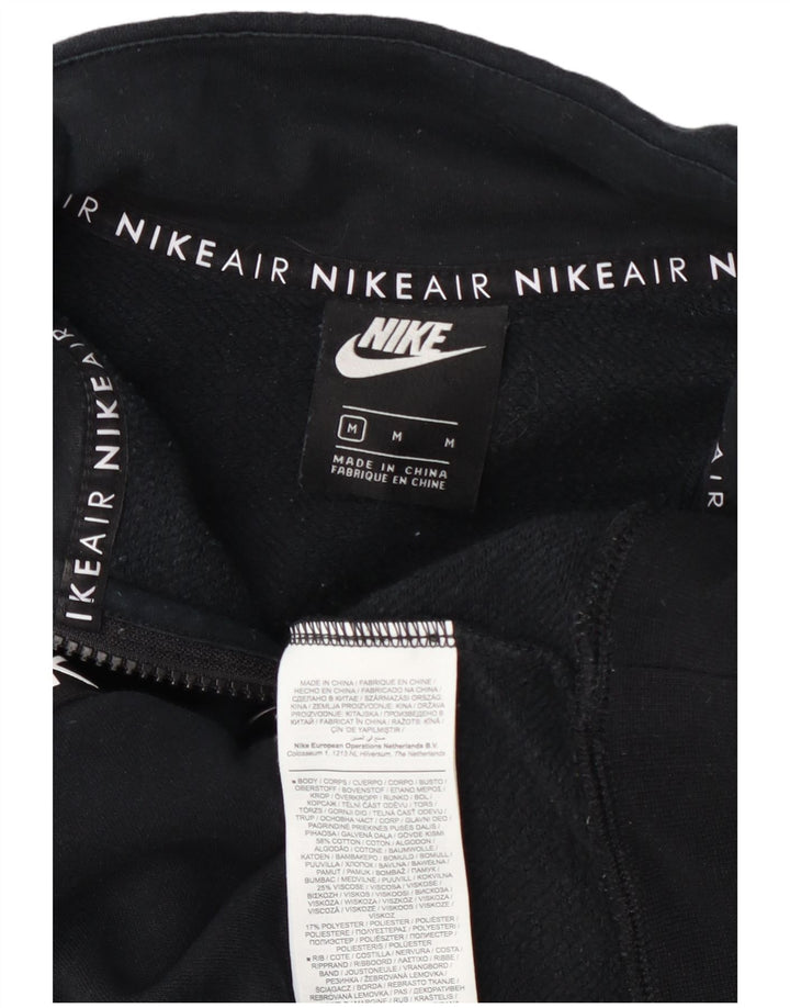 Nike Dame Crop Grafisk Zip Neck Sweatshirt Jumper UK 14 Medium Navy Blue