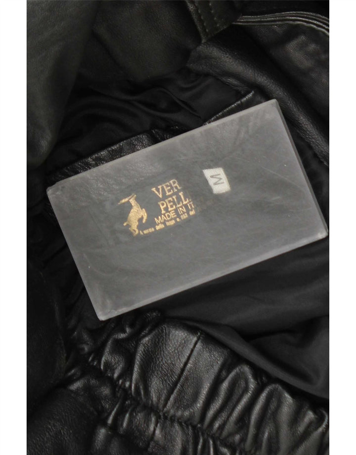 Vintage Herre Læderjakke UK 38 Medium Sort Læder