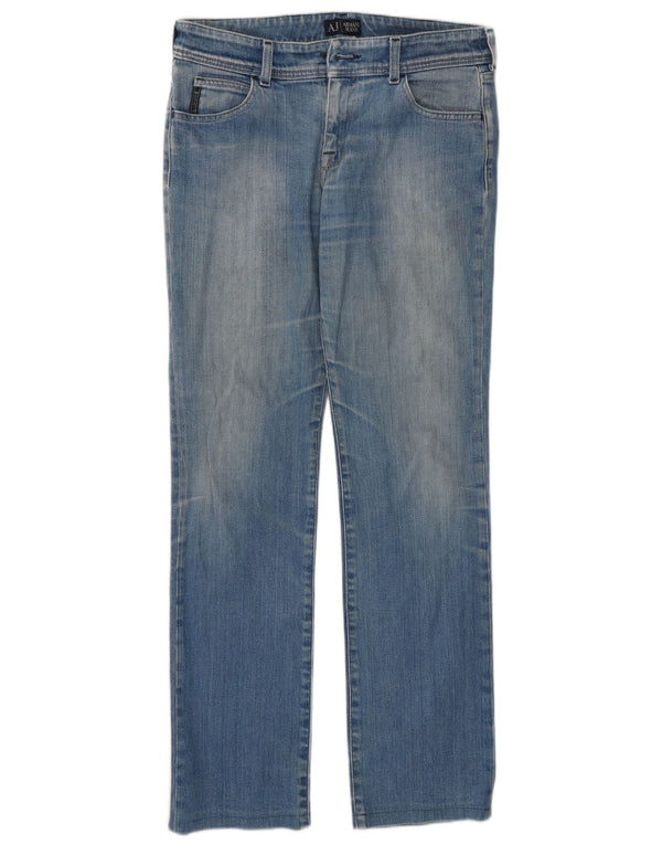 Armani Dame Straight Jeans W27 L32 Blå Bomuld