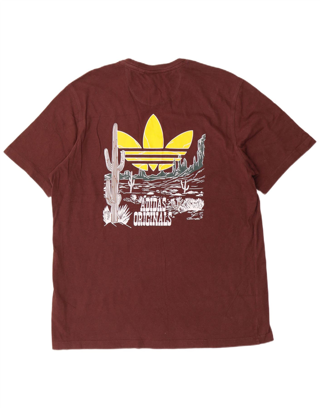 Adidas Grafisk T-shirt top til mænd, stor brun bomuld