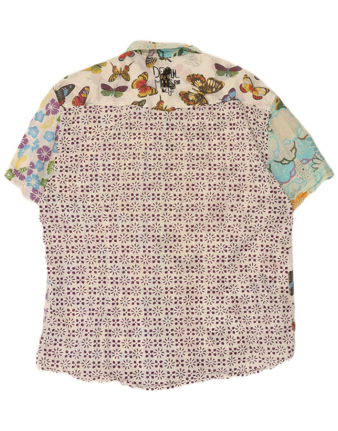 Desigual Kortærmet Slim Fit Skjorte til mænd 2XL Flerfarvet Patchwork