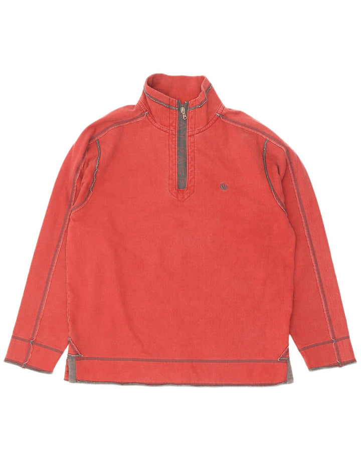 Fat Face Herre Zip Hals Sweatshirt Trøje Medium Bordeaux Bomuld