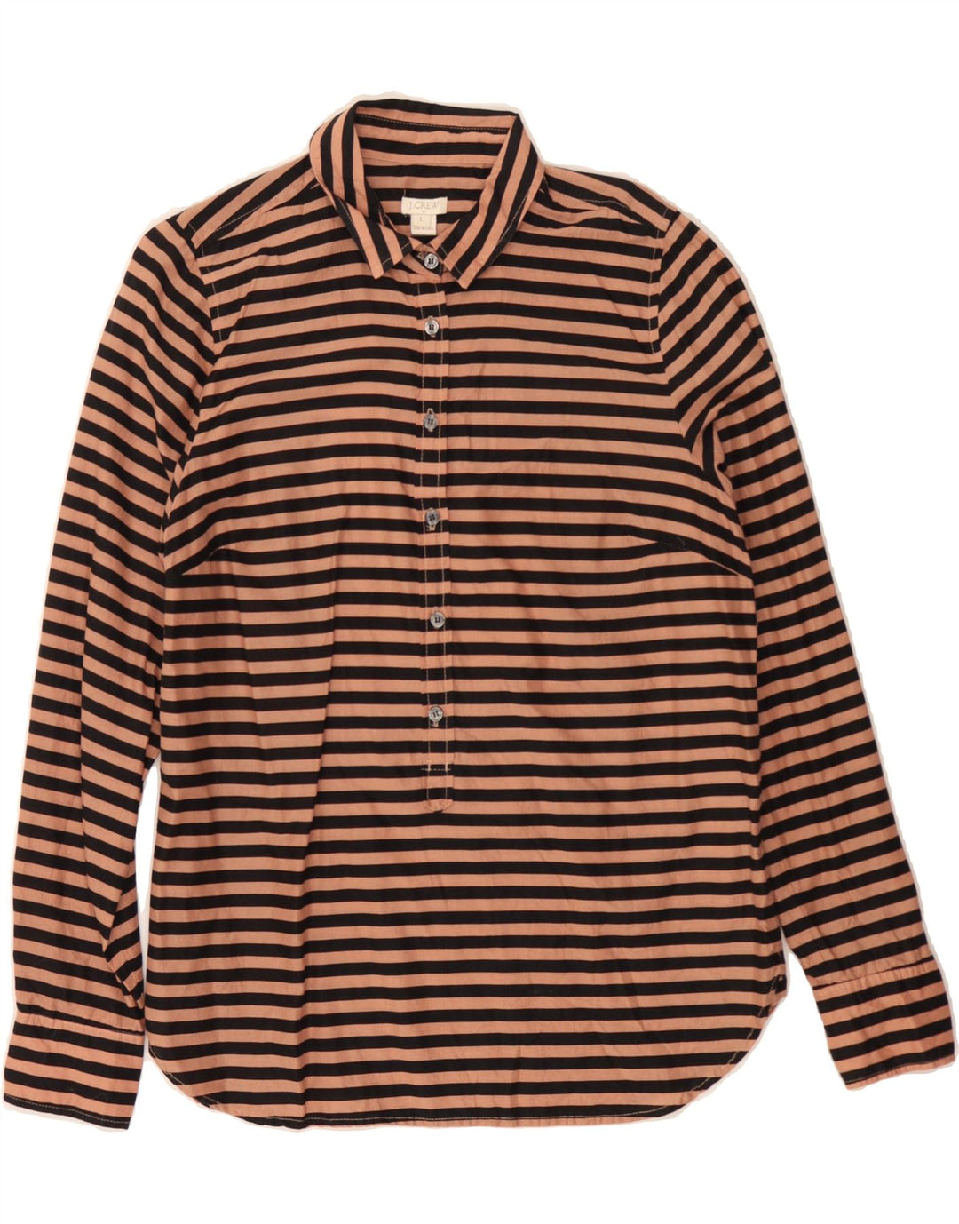 J. CREW Womens Pullover Shirt UK 16 Large Black Striped Cotton Vintage J. Crew and Second-Hand J. Crew from Messina Hembry 