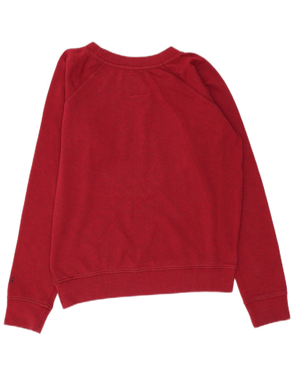 Hard Rock Cafe Dame Rom Grafisk Sweatshirt Jumper UK 16 Large Burgundy