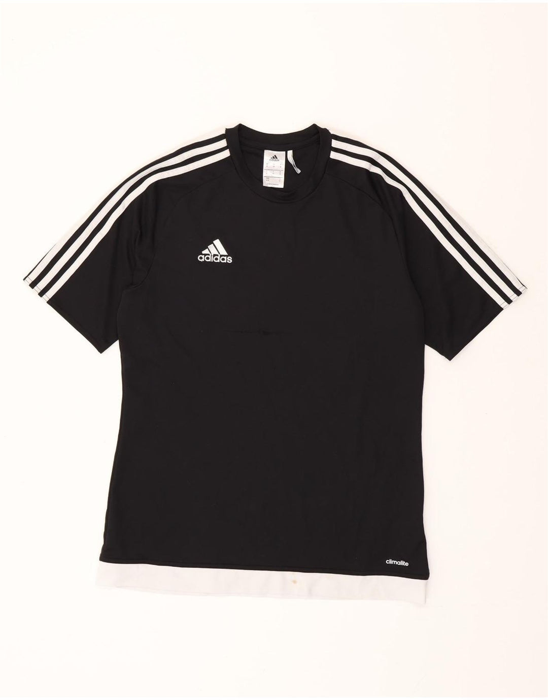 ADIDAS Herre Climalite T-Shirt Top Medium Sort Colourblock Polyester