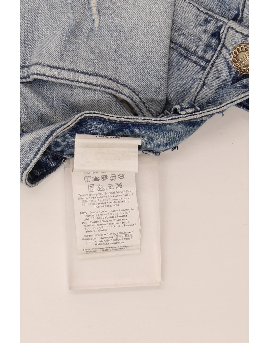 Liu Jo Dame Distressed Mini Denim Nederdel W28 Medium Blue Bomuld