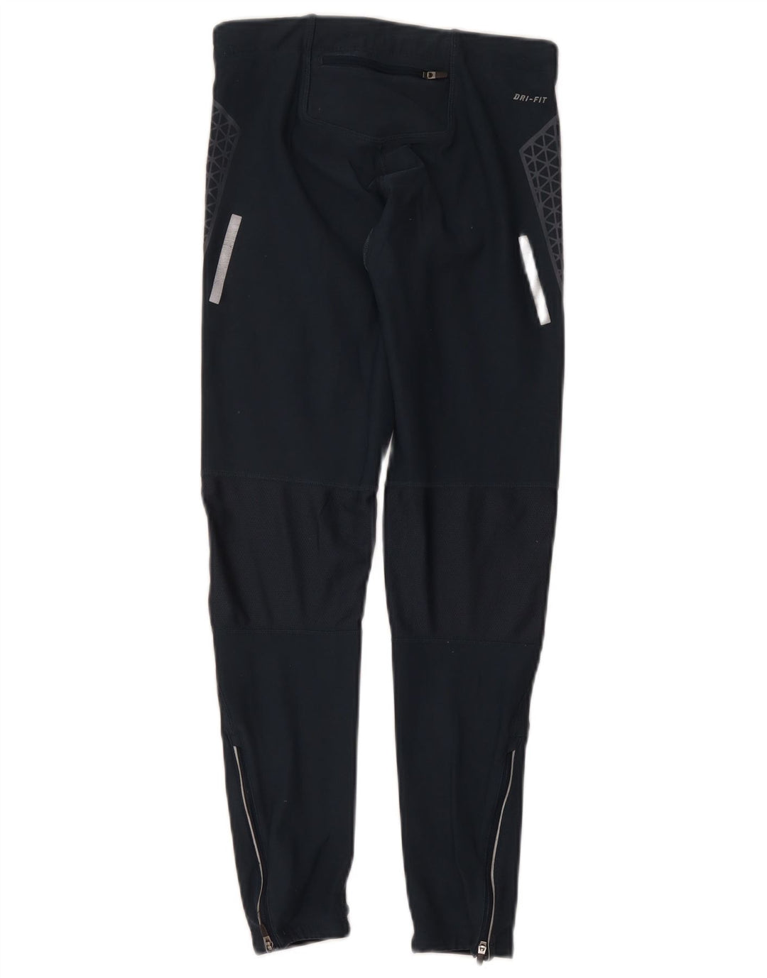 Nike Dame Dri Fit Leggings UK 12 Medium Marineblå Geometrisk Polyester