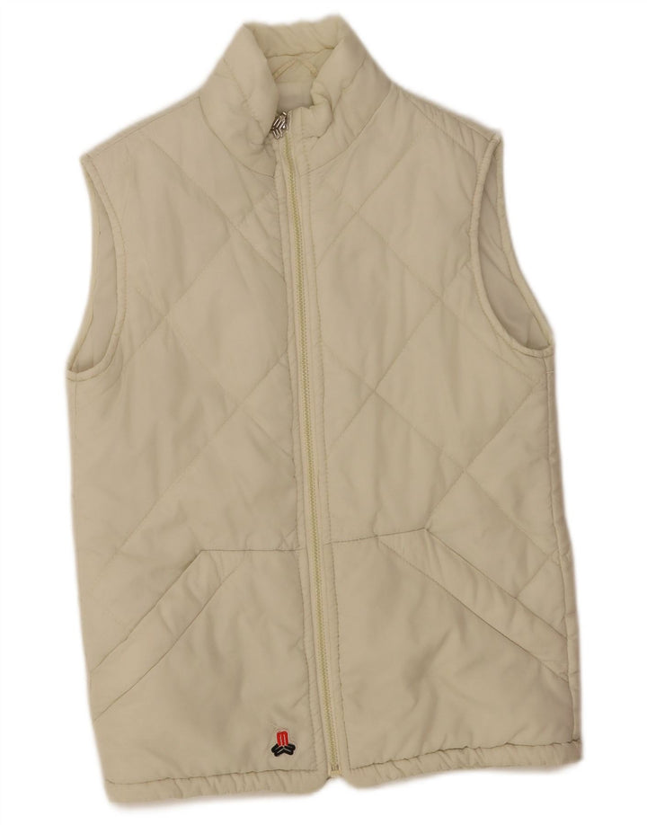 Maul Womens Oversized Quiltet Gilet UK 6 XS Off White Polyamid