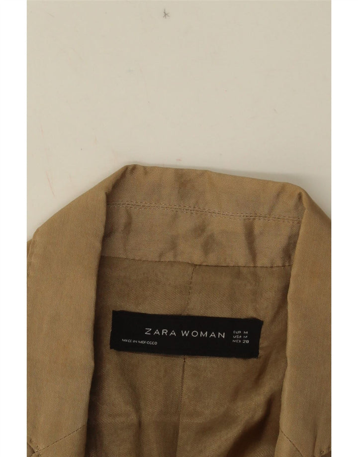 Zara Dame 1 Knap Blazer Jacket UK 12 Medium Beige